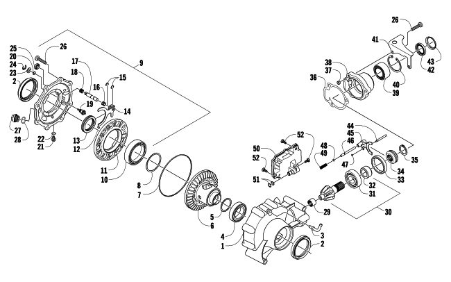 Parts Diagram for Arctic Cat 2006 PROWLER XT 650 H1 AUTOMATIC 4X4 ATV FRONT DRIVE GEARCASE ASSEMBLY