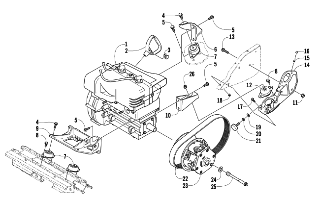 Parts Diagram for Arctic Cat 2006 PANTHER 570 SNOWMOBILE ENGINE AND RELATED PARTS