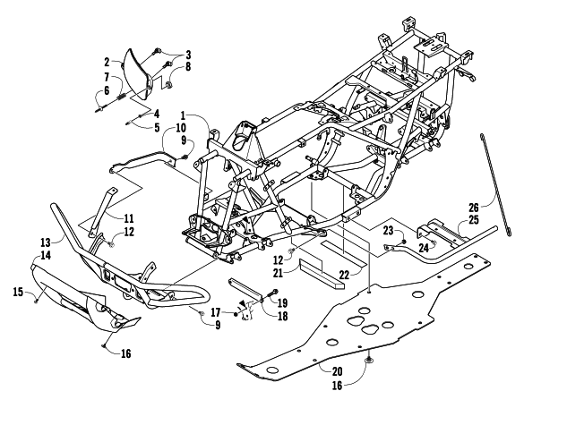 Parts Diagram for Arctic Cat 2006 500 MANUAL TRANSMISSION 4X4 FIS ATV FRAME AND RELATED PARTS