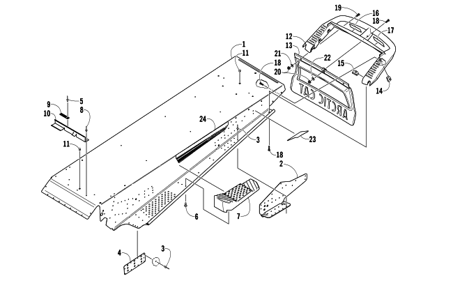 Parts Diagram for Arctic Cat 2006 PANTHER 660 TOURING SNOWMOBILE TUNNEL AND REAR BUMPER