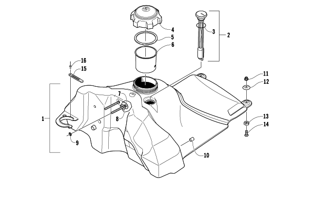 Parts Diagram for Arctic Cat 2006 CROSSFIRE 700 EFI WEST YELLOWSTONE SNOWMOBILE GAS TANK ASSEMBLY