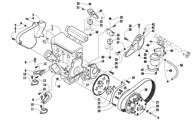 Parts Diagram for Arctic Cat 2006 T660 TURBO TOURING SNOWMOBILE ENGINE AND RELATED PARTS