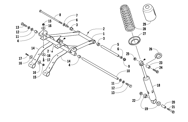 Parts Diagram for Arctic Cat 2006 PANTHER 660 TOURING SNOWMOBILE REAR SUSPENSION FRONT ARM ASSEMBLY