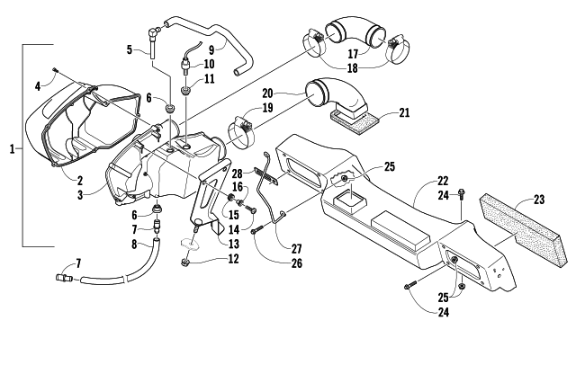 Parts Diagram for Arctic Cat 2006 PANTHER 660 TOURING SNOWMOBILE AIR SILENCER ASSEMBLY