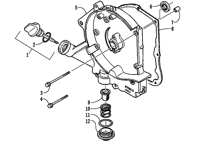 Parts Diagram for Arctic Cat 2006 90 UTILITY ATV CRANKCASE COVER ASSEMBLY