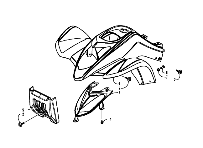 Parts Diagram for Arctic Cat 2006 90 DVX ATV FRONT BODY PANEL ASSEMBLY