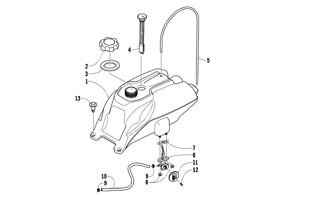 Parts Diagram for Arctic Cat 2006 400 AUTOMATIC TRANSMISSION 4X4 VP ATV GAS TANK ASSEMBLY