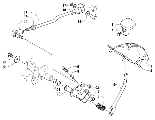 Parts Diagram for Arctic Cat 2006 400 MANUAL TRANSMISSION 4X4 VP ATV REVERSE SHIFT LEVER ASSEMBLY