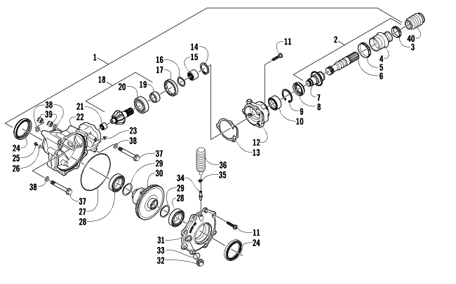 Parts Diagram for Arctic Cat 2006 400 MANUAL TRANSMISSION 4X4 VP ATV FRONT DRIVE GEARCASE ASSEMBLY