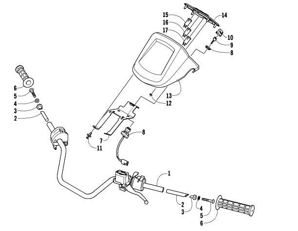 Parts Diagram for Arctic Cat 2006 400 AUTOMATIC TRANSMISSION 4X4 VP ATV HANDLEBAR ASSEMBLY