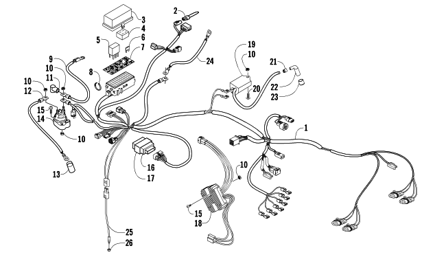 Parts Diagram for Arctic Cat 2006 400 MANUAL TRANSMISSION 4X4 VP ATV WIRING HARNESS ASSEMBLY