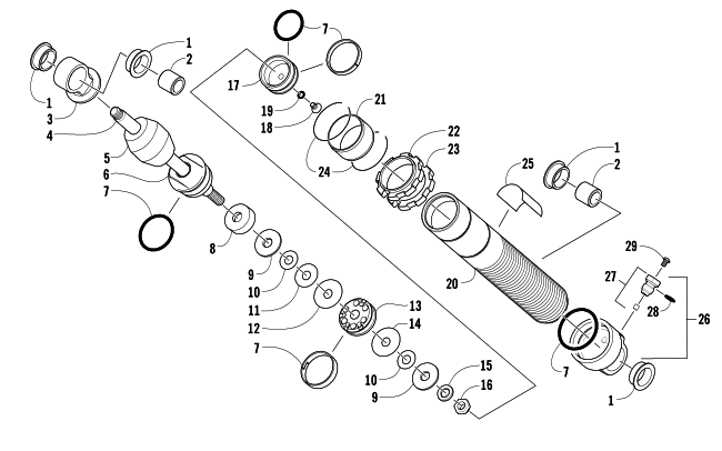 Parts Diagram for Arctic Cat 2006 FIRECAT 700 SNOWMOBILE FRONT SUSPENSION SHOCK ABSORBER