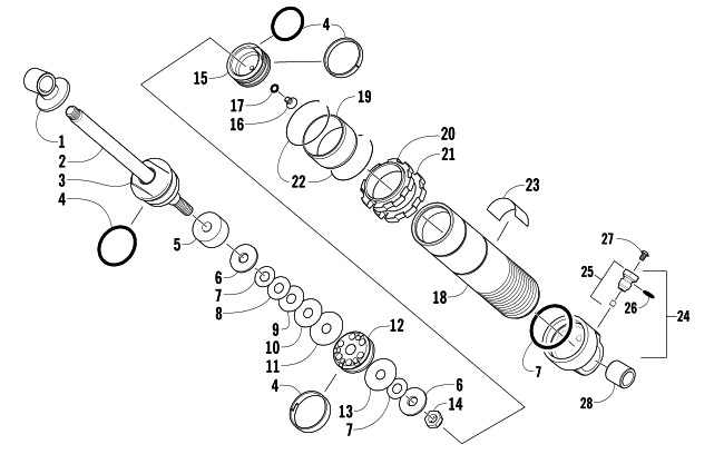 Parts Diagram for Arctic Cat 2006 FIRECAT 700 EFI R SNOWMOBILE REAR SUSPENSION FRONT ARM SHOCK ABSORBER