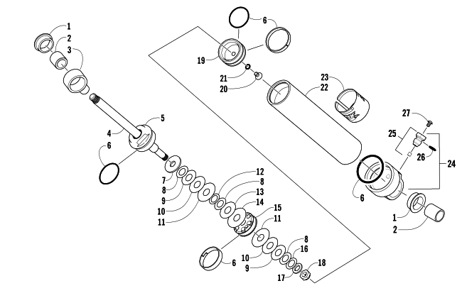 Parts Diagram for Arctic Cat 2006 FIRECAT 700 SNOWMOBILE REAR SUSPENSION REAR ARM SHOCK ABSORBER