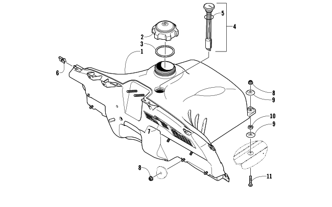 Parts Diagram for Arctic Cat 2006 FIRECAT 600 EFI SNO PRO SNOWMOBILE GAS TANK ASSEMBLY
