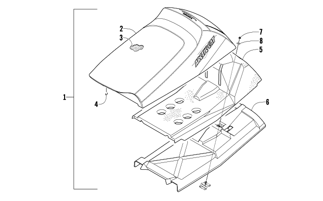 Parts Diagram for Arctic Cat 2006 FIRECAT 700 EFI R SNOWMOBILE SEAT ASSEMBLY