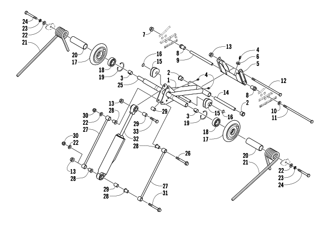 Parts Diagram for Arctic Cat 2006 SABERCAT 700 EFI EXT SNOWMOBILE REAR SUSPENSION REAR ARM ASSEMBLY