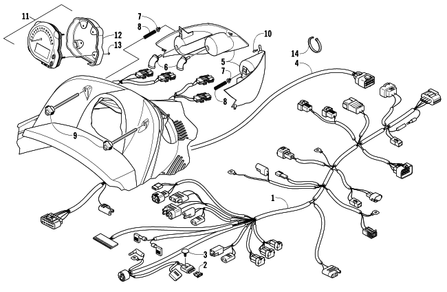 Parts Diagram for Arctic Cat 2006 SABERCAT 700 EFI EXT SNOWMOBILE HEADLIGHT, INSTRUMENTS, AND WIRING ASSEMBLIES