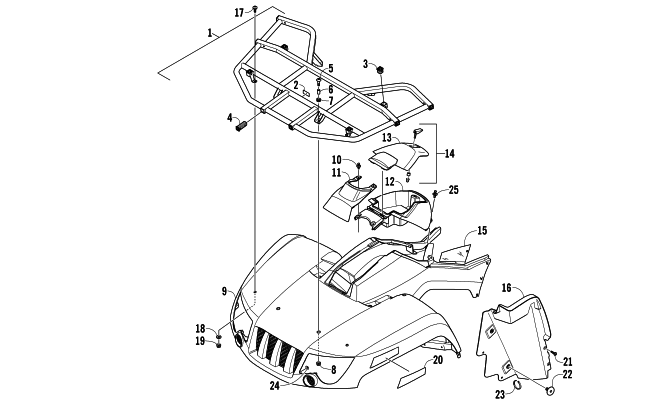 Parts Diagram for Arctic Cat 2006 400 AUTOMATIC TRANSMISSION 4X4 FIS LE ATV FRONT BODY PANEL ASSEMBLY