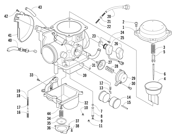 Parts Diagram for Arctic Cat 2006 650 H1 AUTOMATIC TRANSMISSION 4X4 SE CA ATV CARBURETOR