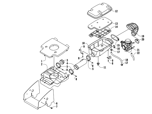 Parts Diagram for Arctic Cat 2008 500 MANUAL TRANSMISSION 4X4 FIS ATV AIR INTAKE ASSEMBLY