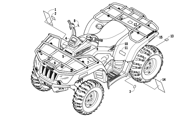 Parts Diagram for Arctic Cat 2006 400 MANUAL TRANSMISSION 4X4 FIS ATV DECALS