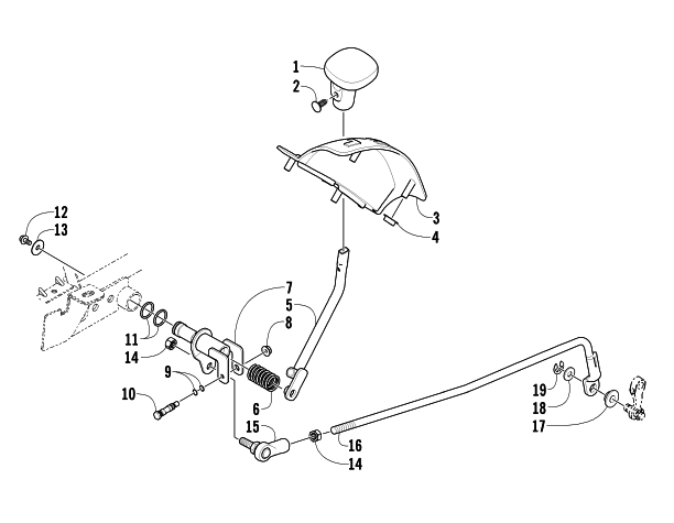 Parts Diagram for Arctic Cat 2006 400 MANUAL TRANSMISSION 4X4 FIS ATV REVERSE SHIFT LEVER ASSEMBLY