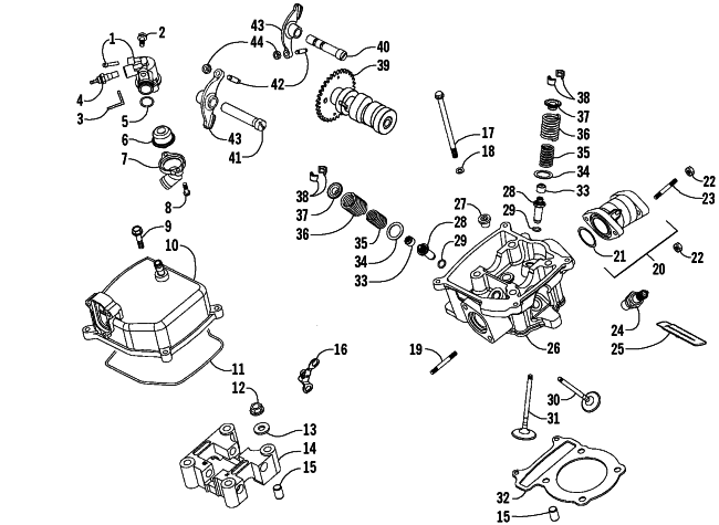 Parts Diagram for Arctic Cat 2006 250 UTILITY ATV CYLINDER HEAD ASSEMBLY