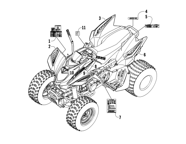 Parts Diagram for Arctic Cat 2006 250 DVX ATV DECALS