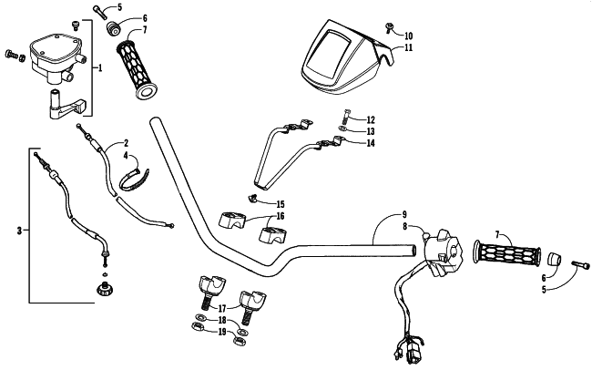 Parts Diagram for Arctic Cat 2006 250 UTILITY ATV HANDLEBAR AND CONTROLS ASSEMBLY