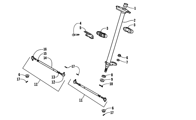 Parts Diagram for Arctic Cat 2007 250 UTILITY ATV STEERING POST ASSEMBLY