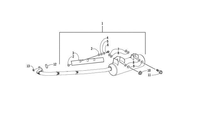 Parts Diagram for Arctic Cat 2012 300 2X4 UTILITY ATV EXHAUST ASSEMBLY