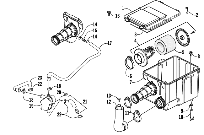 Parts Diagram for Arctic Cat 2008 250 DVX ATV AIR INTAKE ASSEMBLY