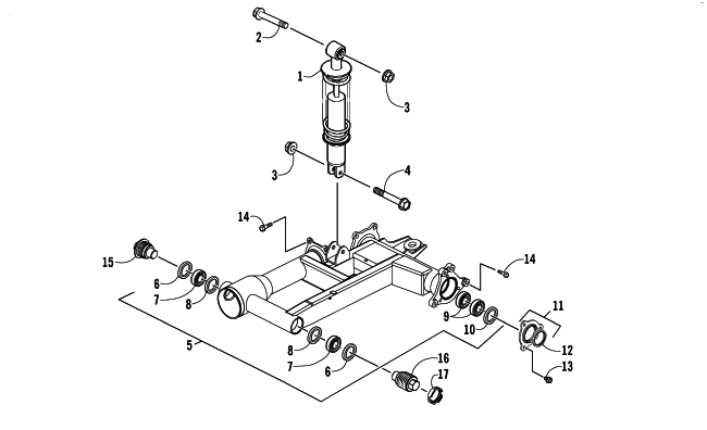 Parts Diagram for Arctic Cat 2006 250 UTILITY ATV REAR SUSPENSION ASSEMBLY