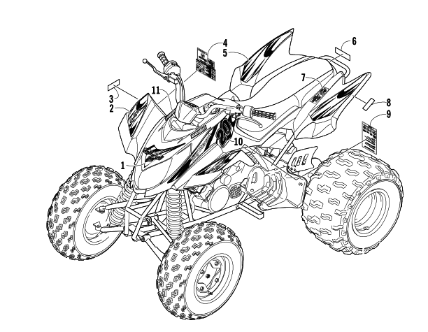 Parts Diagram for Arctic Cat 2006 400 DVX LIMITED EDITION ATV DECALS