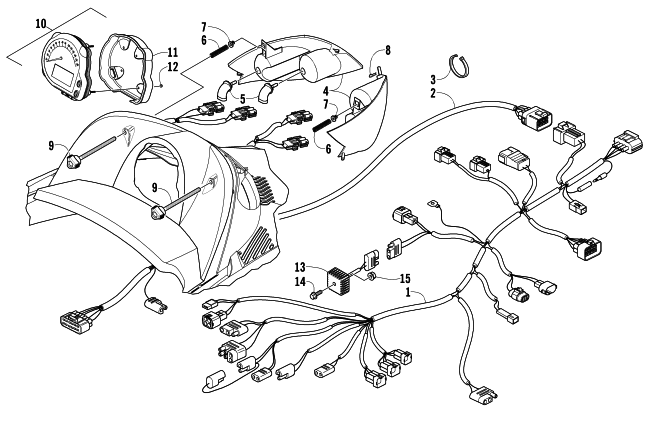 Parts Diagram for Arctic Cat 2006 FIRECAT 700 EFI SNOWMOBILE HEADLIGHT, INSTRUMENTS, AND WIRING ASSEMBLIES