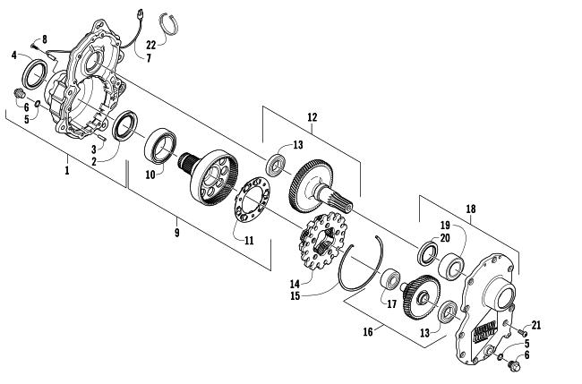 Parts Diagram for Arctic Cat 2006 M7 EFI LE 153 CT SNOWMOBILE GEARCASE ASSEMBLY