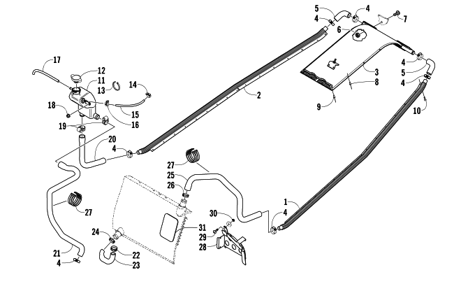 Parts Diagram for Arctic Cat 2006 FIRECAT 700 EFI SNOWMOBILE COOLING ASSEMBLY