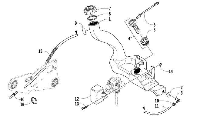 Parts Diagram for Arctic Cat 2006 FIRECAT 700 EFI SNOWMOBILE OIL TANK ASSEMBLY