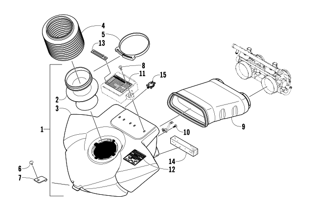 Parts Diagram for Arctic Cat 2005 M6 EFI 141 SNOWMOBILE AIR SILENCER ASSEMBLY