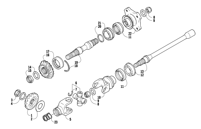 Parts Diagram for Arctic Cat 2006 400 AUTOMATIC TRANSMISSION 4X4 TBX ATV SECONDARY DRIVE ASSEMBLY