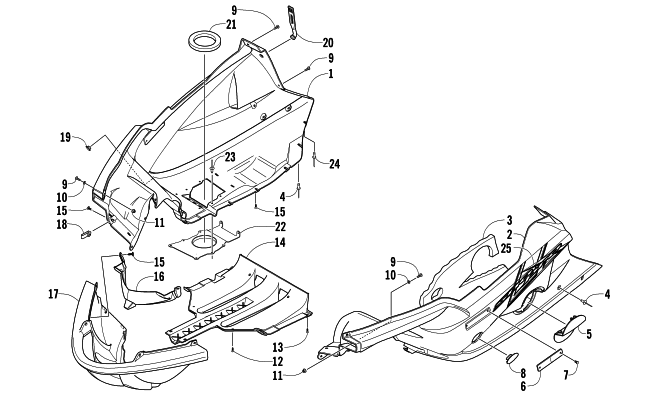Parts Diagram for Arctic Cat 2006 FIRECAT 700 SNO PRO SNOWMOBILE BELLY PAN ASSEMBLY