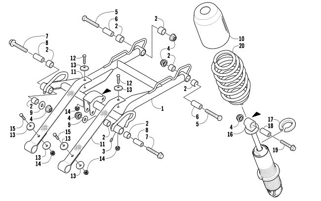 Parts Diagram for Arctic Cat 2006 CROSSFIRE 700 EFI SNOWMOBILE REAR SUSPENSION FRONT ARM ASSEMBLY