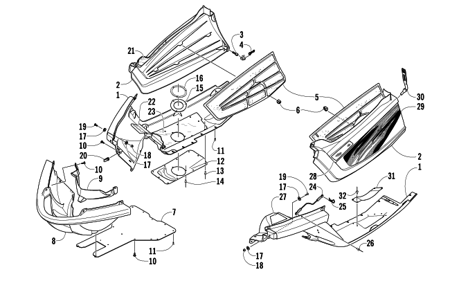 Parts Diagram for Arctic Cat 2006 CROSSFIRE 700 EFI SNOWMOBILE BELLY PAN ASSEMBLY