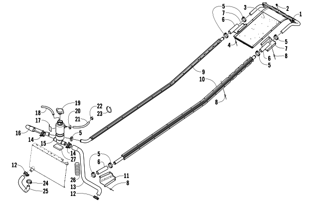 Parts Diagram for Arctic Cat 2006 CROSSFIRE 600 EFI SNOWMOBILE COOLING ASSEMBLY