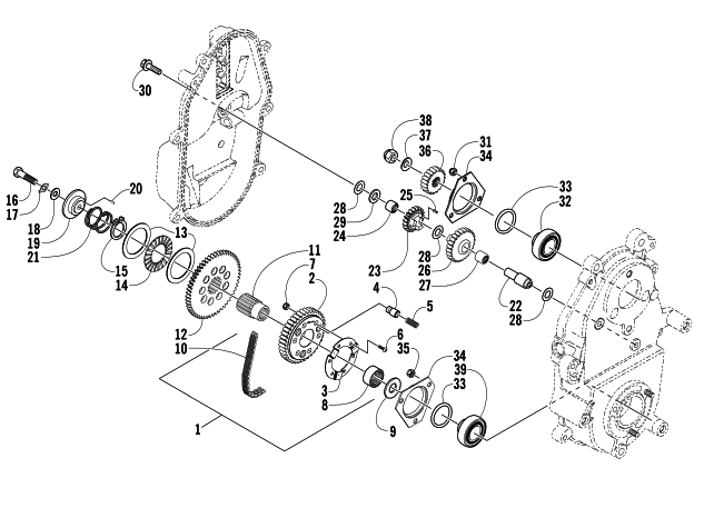 Parts Diagram for Arctic Cat 2006 FIRECAT 700 EFI R SNOWMOBILE DRIVE/REVERSE DROPCASE ASSEMBLY