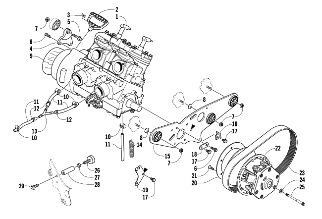 Parts Diagram for Arctic Cat 2006 FIRECAT 700 EFI R SNOWMOBILE ENGINE AND RELATED PARTS