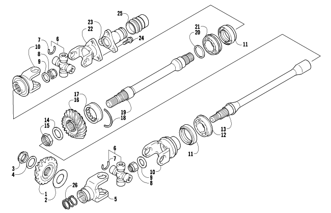 Parts Diagram for Arctic Cat 2006 400 MANUAL TRANSMISSION 4X4 VP ATV SECONDARY DRIVE ASSEMBLY