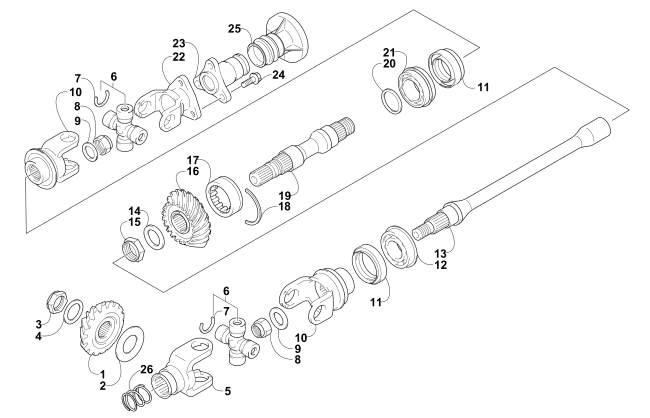 Parts Diagram for Arctic Cat 2006 400 AUTOMATIC TRANSMISSION 4X4 VP ATV SECONDARY DRIVE ASSEMBLY
