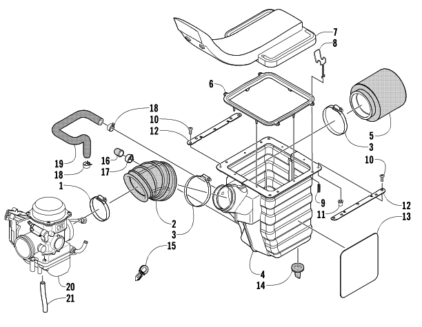 Parts Diagram for Arctic Cat 2006 400 MANUAL TRANSMISSION 4X4 VP ATV AIR INTAKE ASSEMBLY